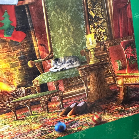 Christmas Puzzle! EUROGRAPHICS 1000pc Golden Lab Holiday puzzle - Picture 4 of 8